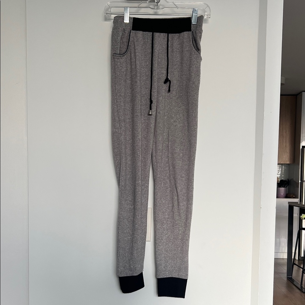 Women's Gray Jogger Pants with Black Accents